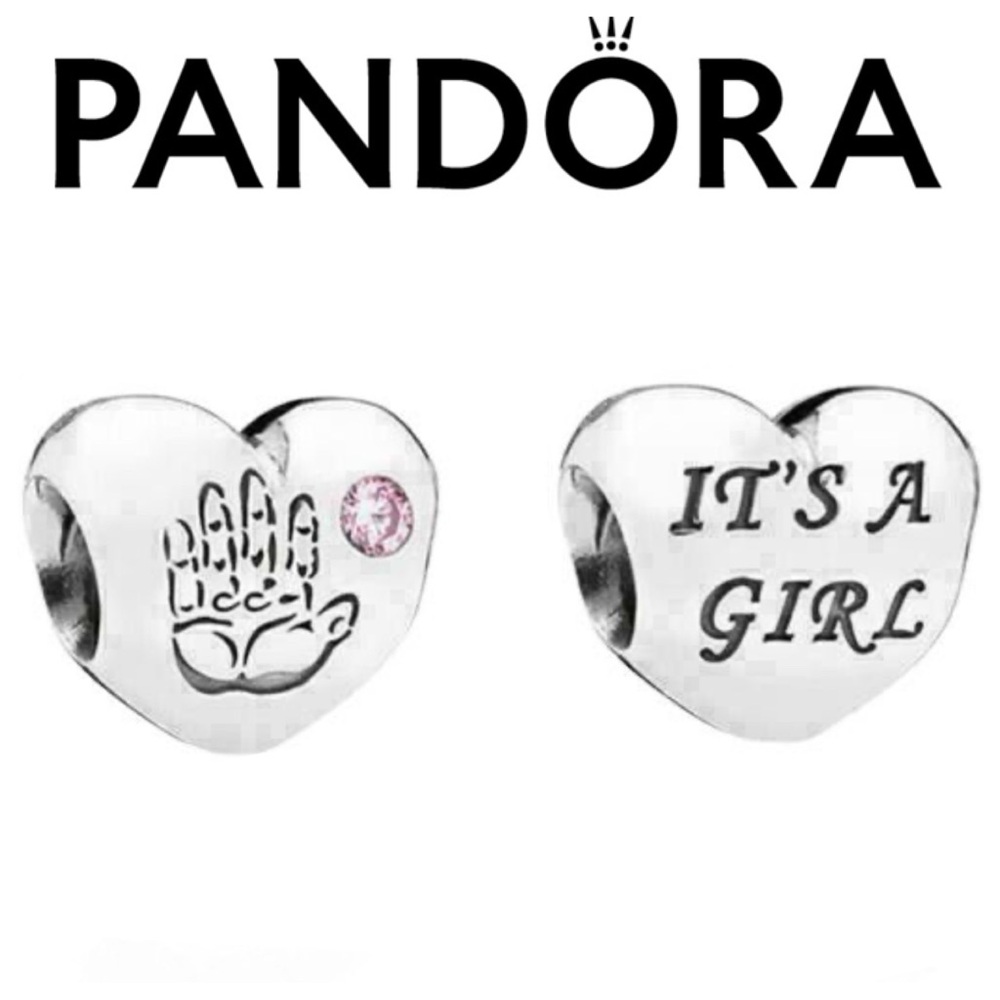 Retired PANDORA It’s A Girl Charm | Pink Gem S925 ALE #791280